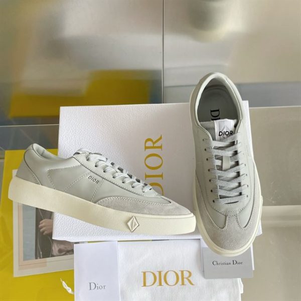 Dior B101 Dior Gray Smooth Calfskin and Nubuck Sneaker - DR059