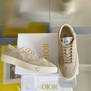 Dior B101 Greige Nubuck Calfskin Sneaker - DR056