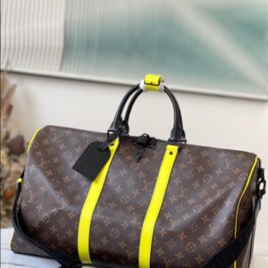 Louis Vuitton Keepall Bandoulière 50 Monogram Macassar Canvas Travel - LK20