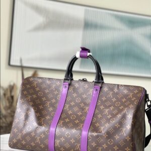 Louis Vuitton Keepall Bandoulière 50 Monogram Macassar Canvas Travel - LK26