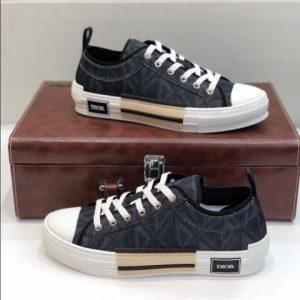 Dior B23 Black CD Diamond Canvas Sneaker - DR062