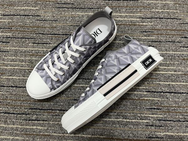 Dior B23 Gray CD Diamond Canvas Sneaker - DR063