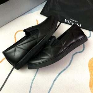 Prada Quilted Logo Plaque Loafers - PLD014