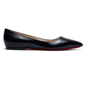 LOUBOUTIN LEATHER FLATS BLACK