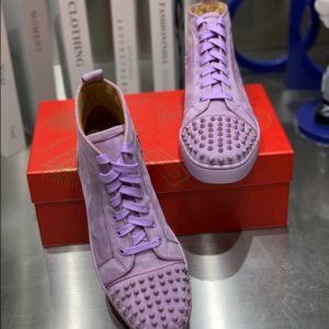 Christian Louboutin Lou Spikes Lilac Smoke Sneaker Reps 3