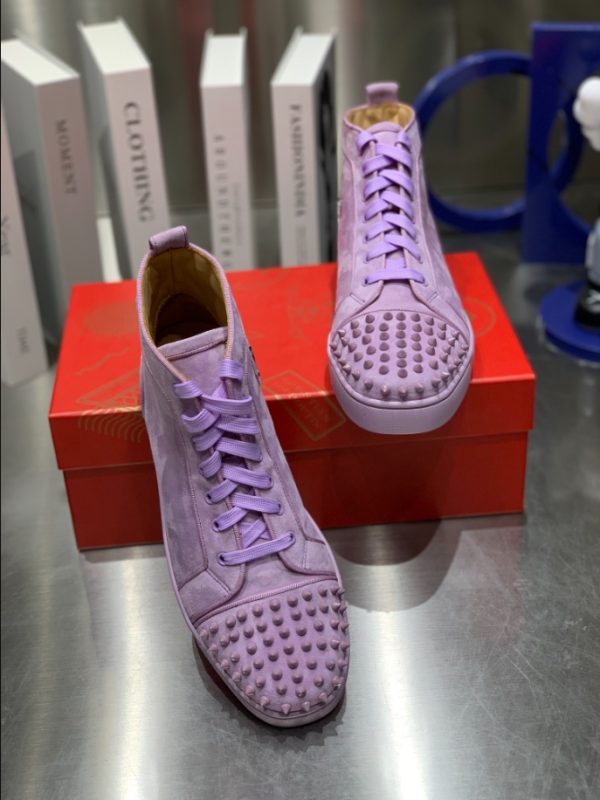 Christian Louboutin Lou Spikes Lilac Smoke Sneaker Reps 3