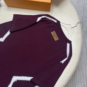 Short-Sleeved Cotton Intarsia Crewneck 2