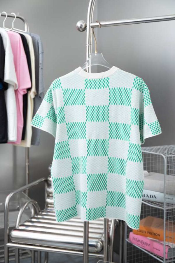 Damier Knitted Short-Sleeved Crewneck 1