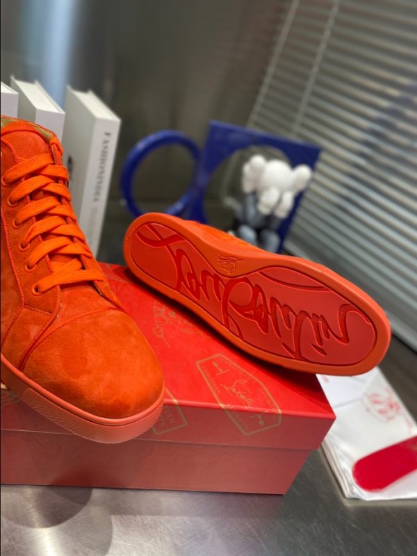 Christian Louboutin Orlato Orange Suede Sneaker Reps 1