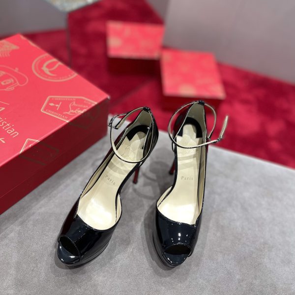 Christian Louboutin Round Chick Alta Pumps Black Reps 5