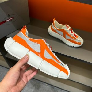 Prada Cloudbust Thunder Orange Silver Sneakers Reps 6