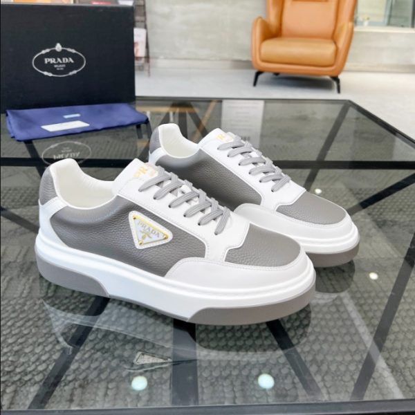 Prada Triangle-logo Beige White Sneakers Reps