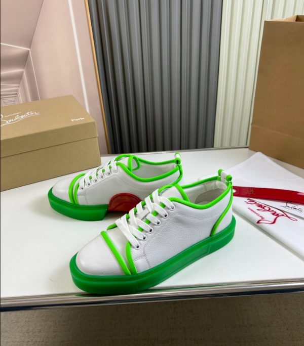 Christian Louboutin White Green Low Sneaker Reps 4