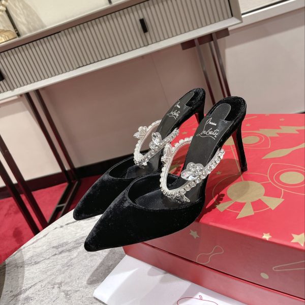 Christian Louboutin Planet Queen Mules Pumps Black Reps 3