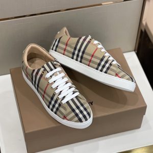 Burberry Vintage Check Leather Beige Sneaker Reps 5