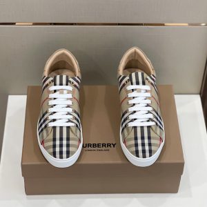 Burberry Vintage Check Leather Beige Sneaker Reps 4