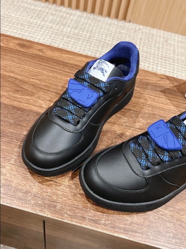 Burberry Terrace Leather Black Electric Blue Sneaker Reps 4