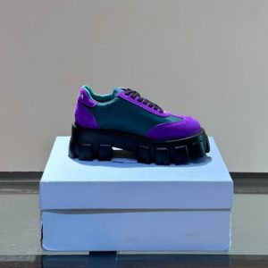 Prada Suede Lace-up Purple Blue Sneakers Reps