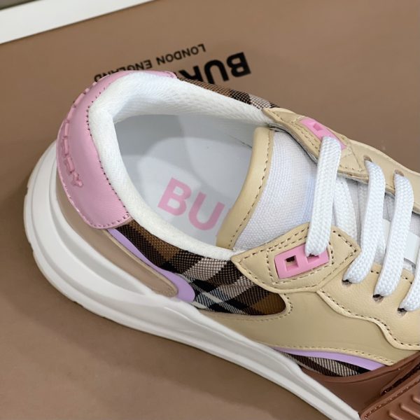 Burberry Check Cotton Leather Pink Sneaker Reps 4