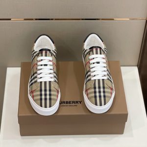 Burberry Vintage Check Leather Black Brown Sneaker Reps 2