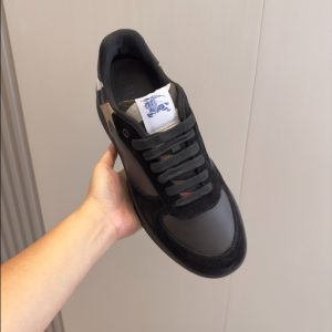 Burberry Suede And House Check ‘Black’ Sneaker Reps 3