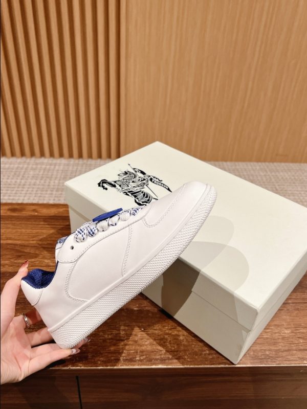 Burberry Terrace Leather White Electric Blue Sneaker Reps 2