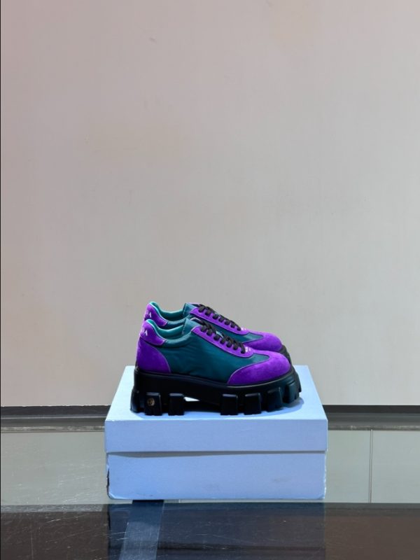 Prada Suede Lace-up Purple Blue Sneakers Reps 2