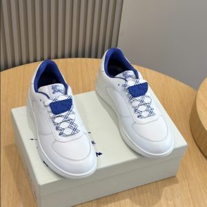 Burberry White Navy Mid Sneaker Reps 3