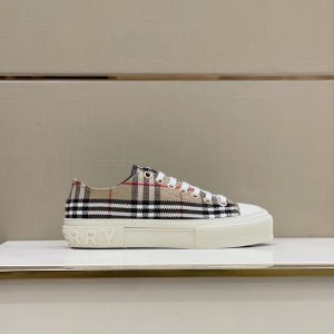 Burberry Beige Check Cotton Sneaker Reps