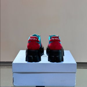 Prada Suede Lace-up Blue Red Sneakers Reps 2