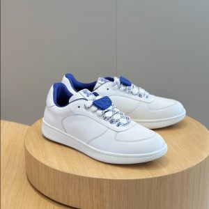 Burberry White Navy Mid Sneaker Reps 4