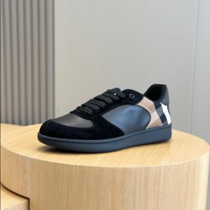 Burberry Suede And House Check ‘Black’ Sneaker Reps 1