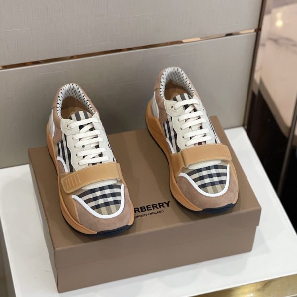 Burberry Vintage Check Leather Light Brown Sneaker Reps 3