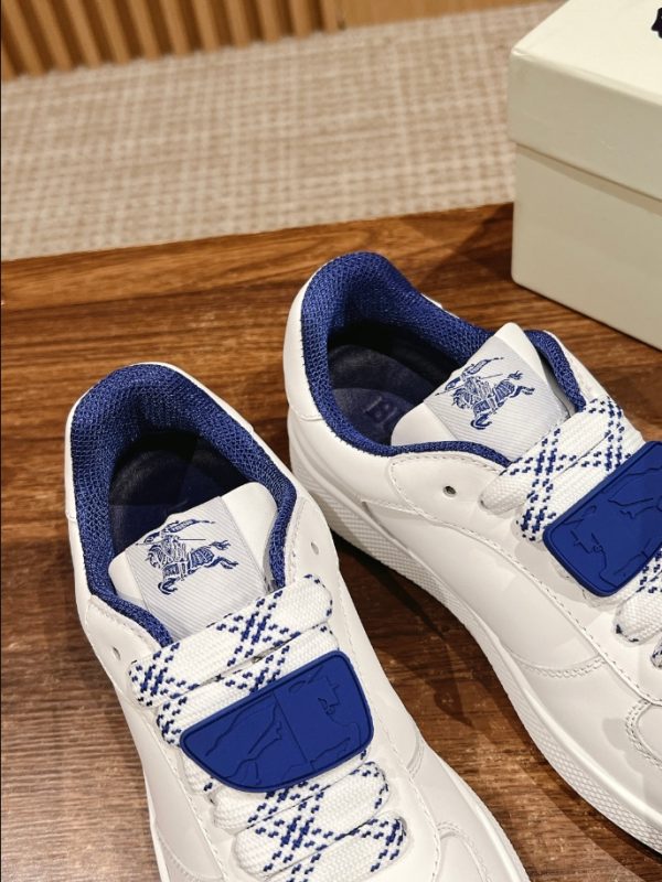 Burberry Terrace Leather White Electric Blue Sneaker Reps 3