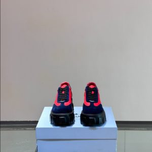 Prada Suede Lace-up Red Navy Sneakers Reps 3