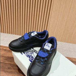 Burberry Terrace Leather Black Electric Blue Sneaker Reps 3