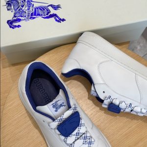 Burberry White Navy Mid Sneaker Reps 5