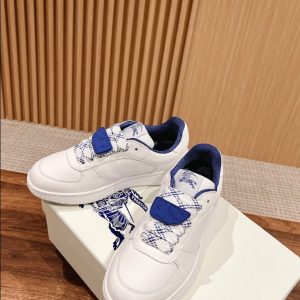 Burberry Terrace Leather White Electric Blue Sneaker Reps 5