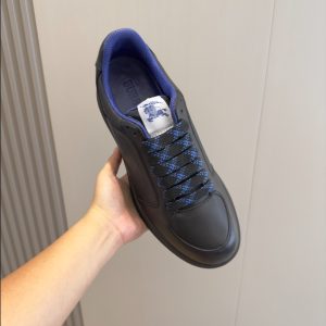 Burberry Black Leather Stock Sneaker Reps 5