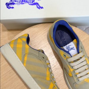 Burberry Yellow Brown Mid Sneaker Reps 5